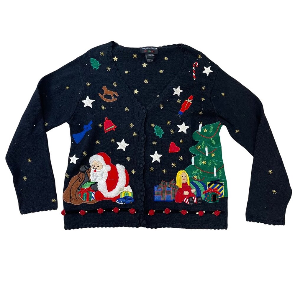 Vintage Hampshire Studio Christmas Cardigan Sweater Women's Size‎ Small Holiday
